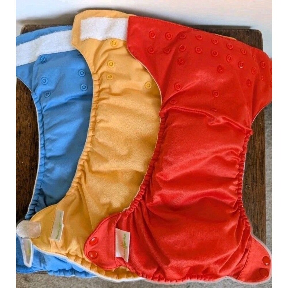 Bum Genius Cloth & Inserts All in One Size Fits Most Adjustable Lot x 3 Baby